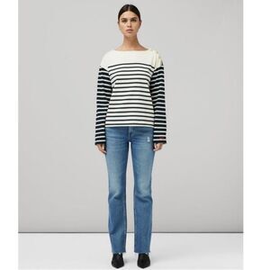Rag & Bone The Icons Bardot Long-Sleeve Shirt Striped Marinière Size Small